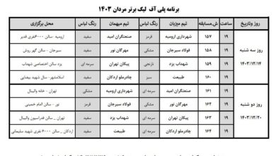 برنامه مرحله پلی آف لیگ برتر والیبال اعلام شد